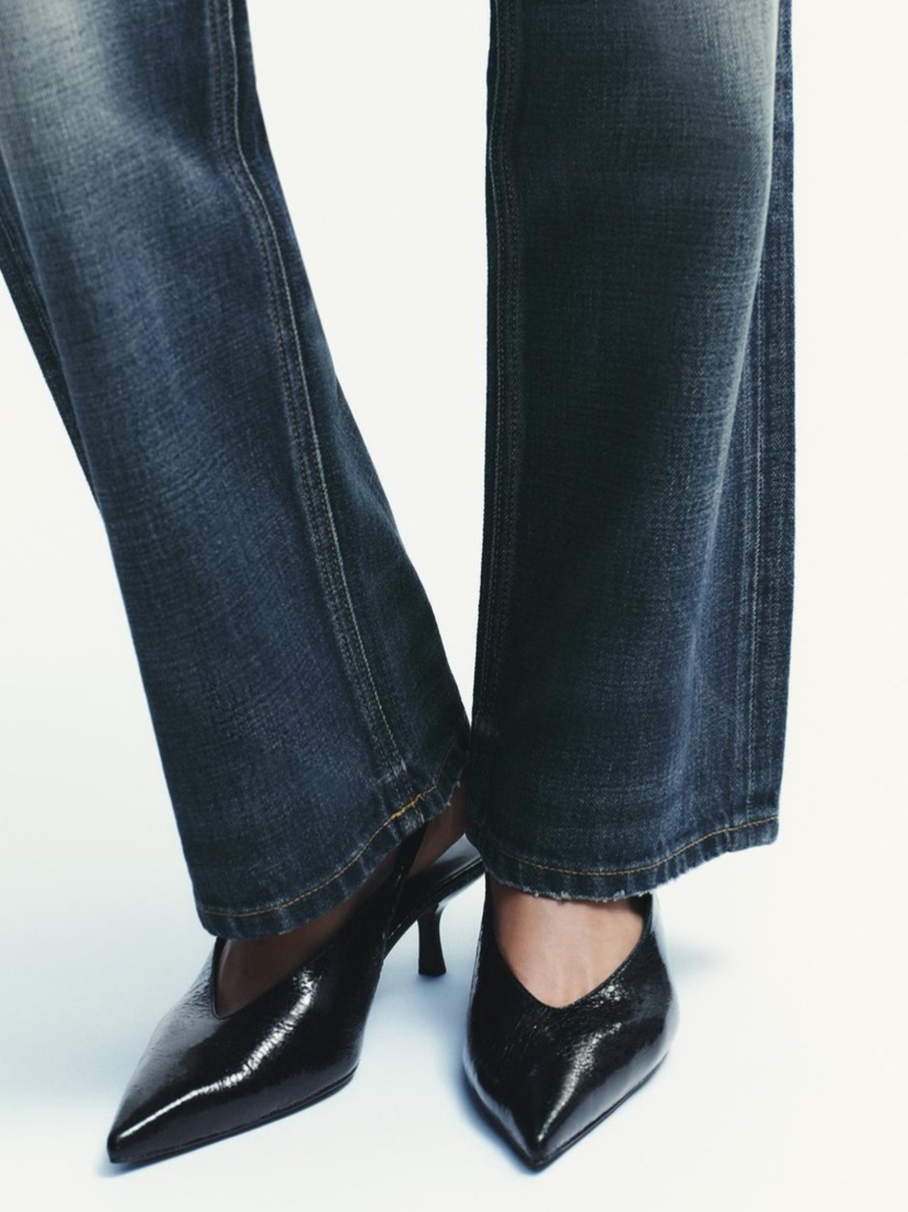 Zara Black Patent Pointed-Toe Heels